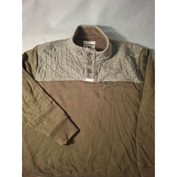 Marc Ecko Cut & Sew Mens XL Military-Like 1/4 Button Green Pullover Sweater - Picture 2 of 7